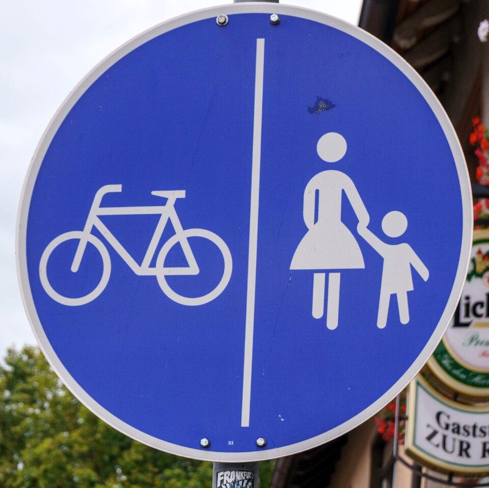 Verkehrszeichen fahrradweg note traffic