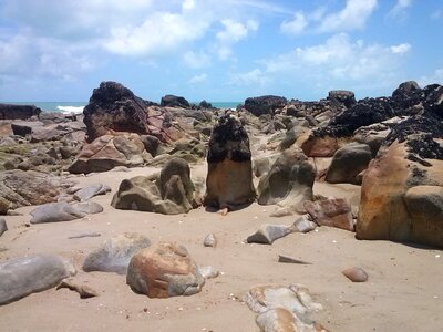 Beach stones sand