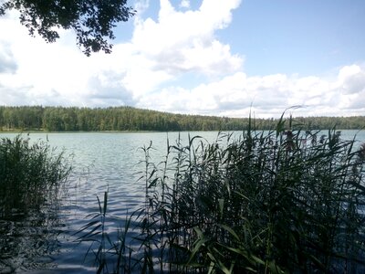Lake blue sky russia photo