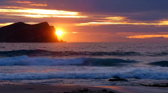 Beach evening sky sunlight photo