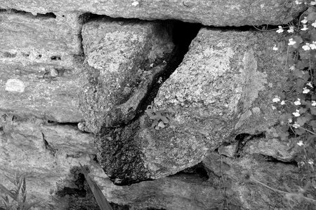 Wall passage old stone