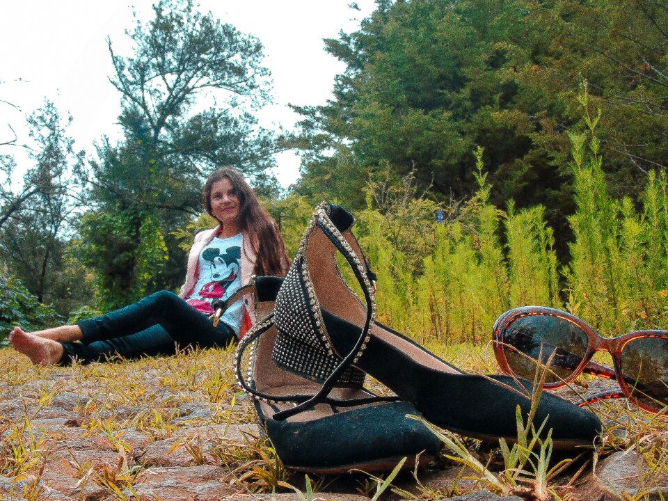 Girl shoes forest