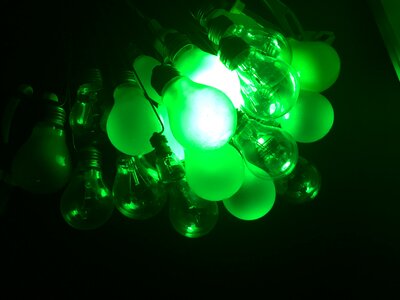 Light bulb green lamp photo