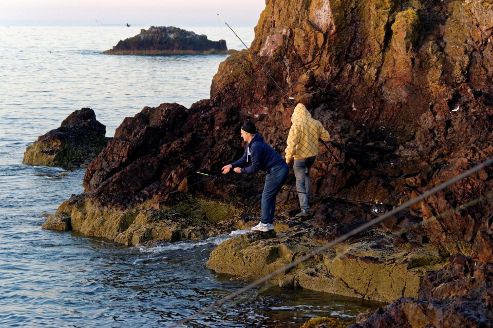 Boy man fishing rods