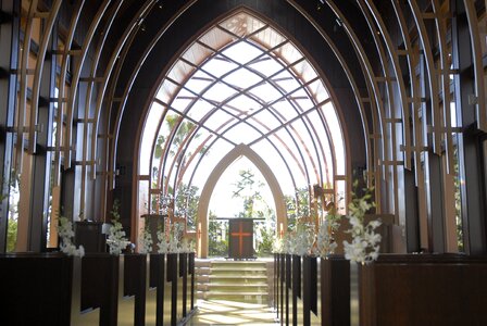 Decoration white flowers church