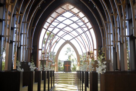 Decoration white flowers church photo