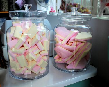 Pink yellow sweets photo