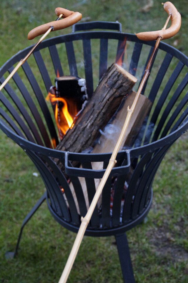 Grill sausage heat fire