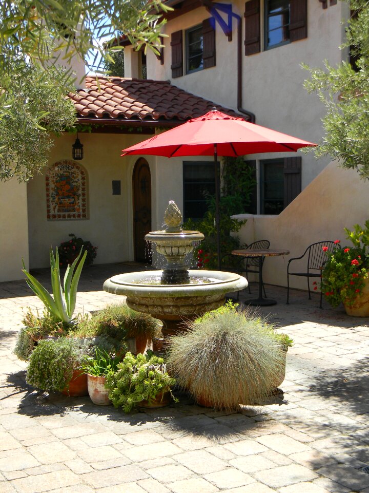 Tile roof succulent plants villa photo