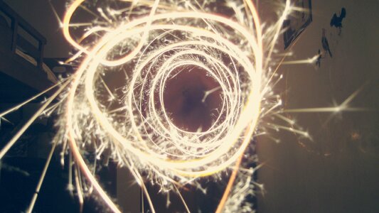 Long exposure fireworks light and shadow