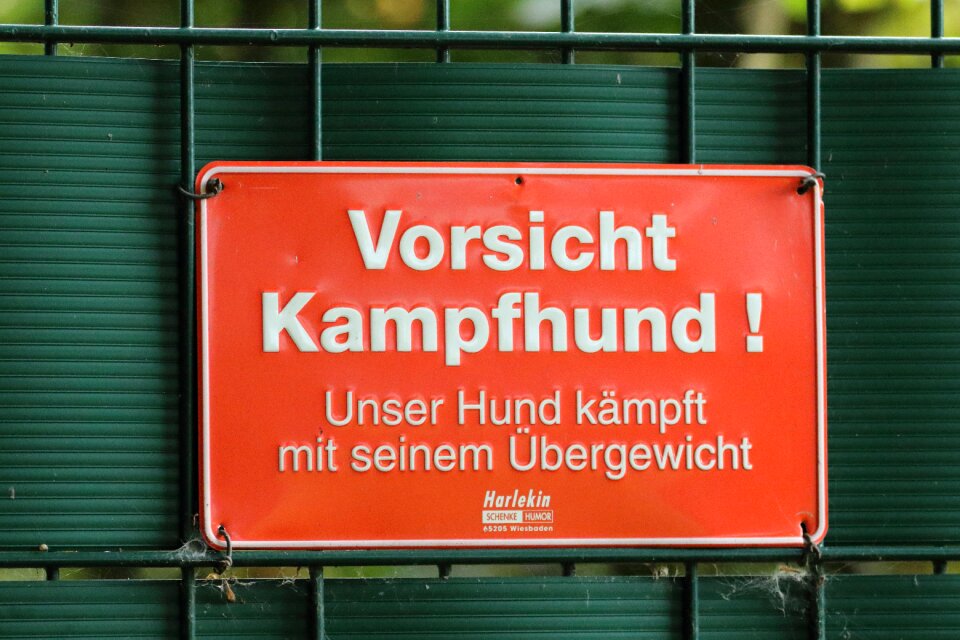 Caution fighting dog humor