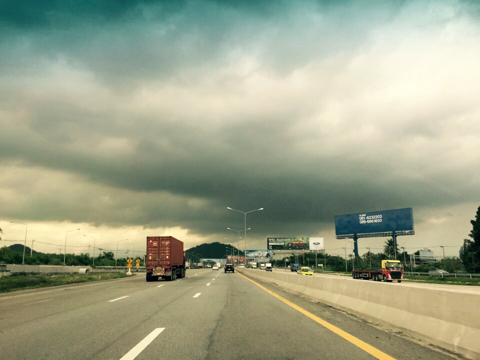 Cloudy day road motorway