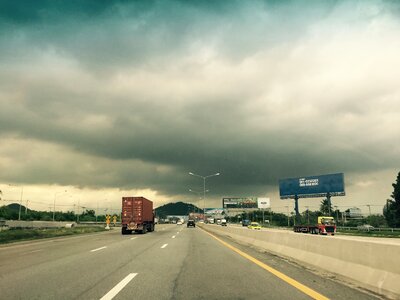 Cloudy day road motorway photo