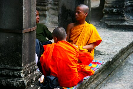 Orange buddhism culture photo