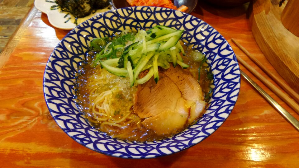 Cold noodles meat noodle food