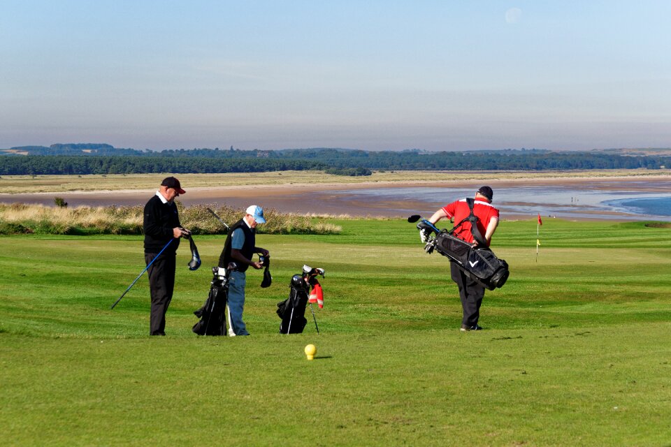Golf bags golf clubs scenery