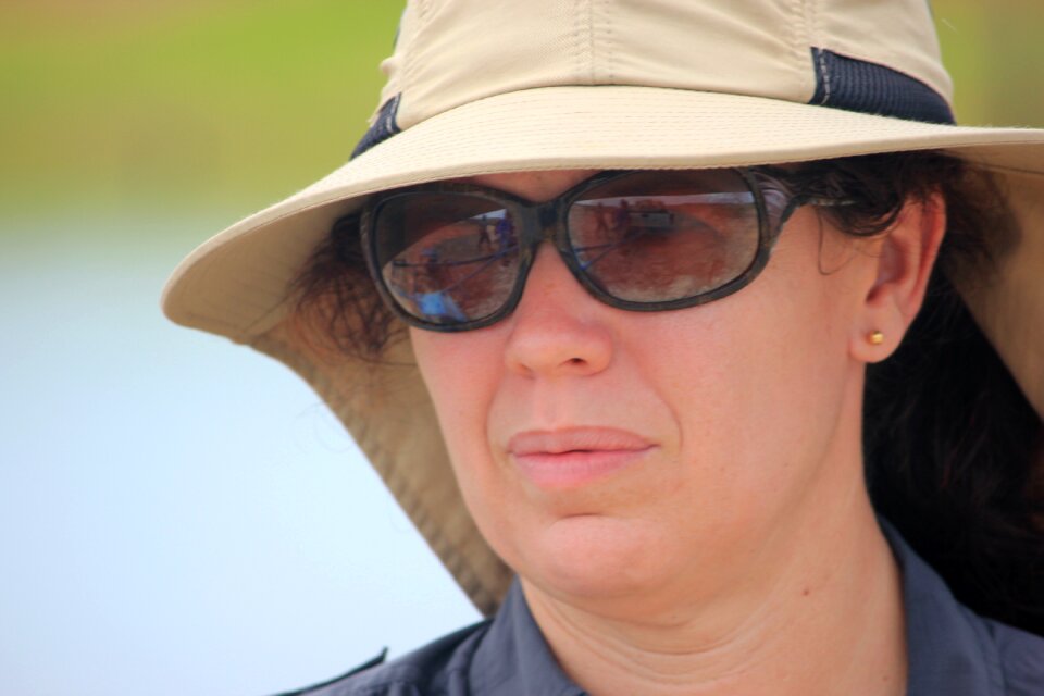Portrait hat sunglasses