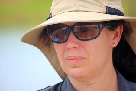 Portrait hat sunglasses