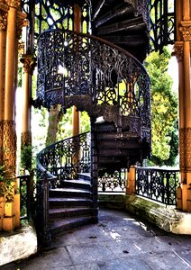 Castle garden circular stairs