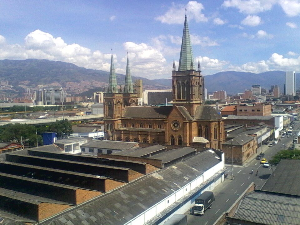 Temple view of the city mountains