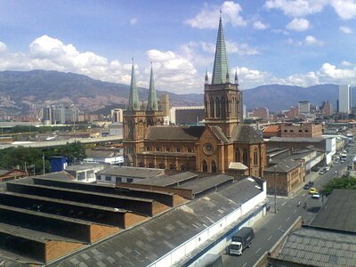 Temple view of the city mountains