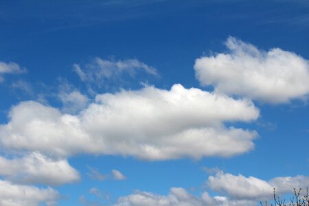 Blue white blue sky clouds photo