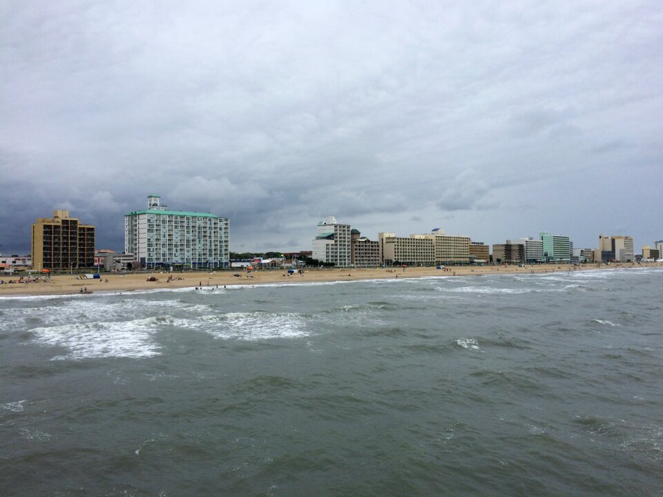 Sky clouds seaside town