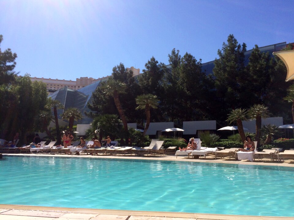 Swimming pool sunbathing holidays