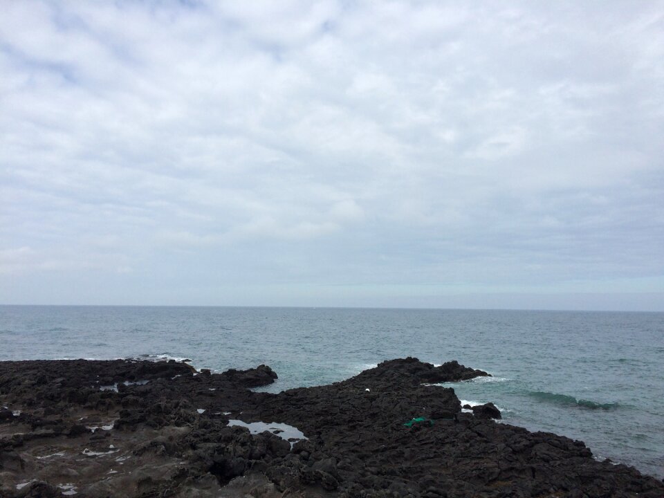 Jeju island sea photo waves sky