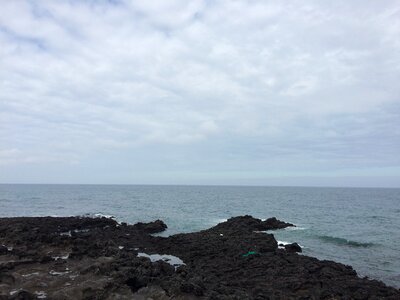Jeju island sea photo waves sky
