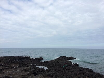 Jeju island sea photo waves sky photo