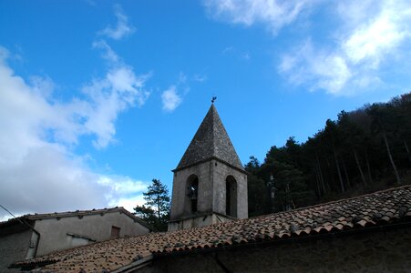 Blue sky campanile roof