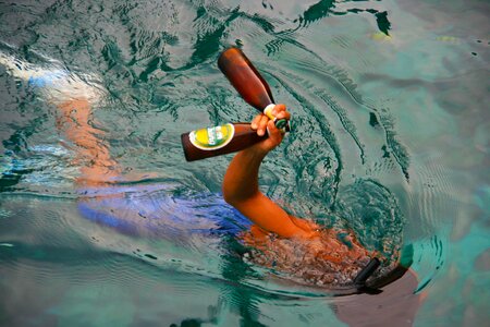 Sea bottles alcohol photo