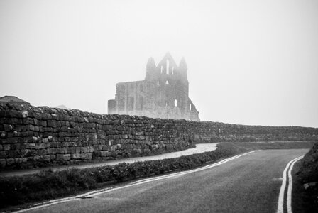 Black and white dracula road photo