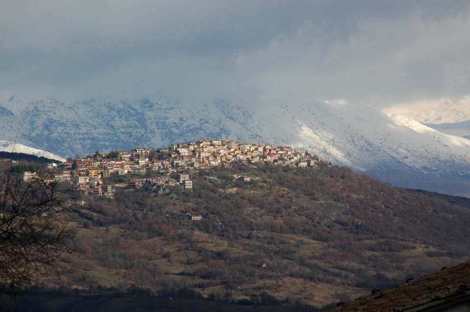 Country mountain gray sky photo