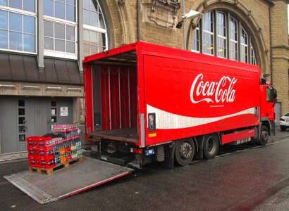 Transport truck red photo