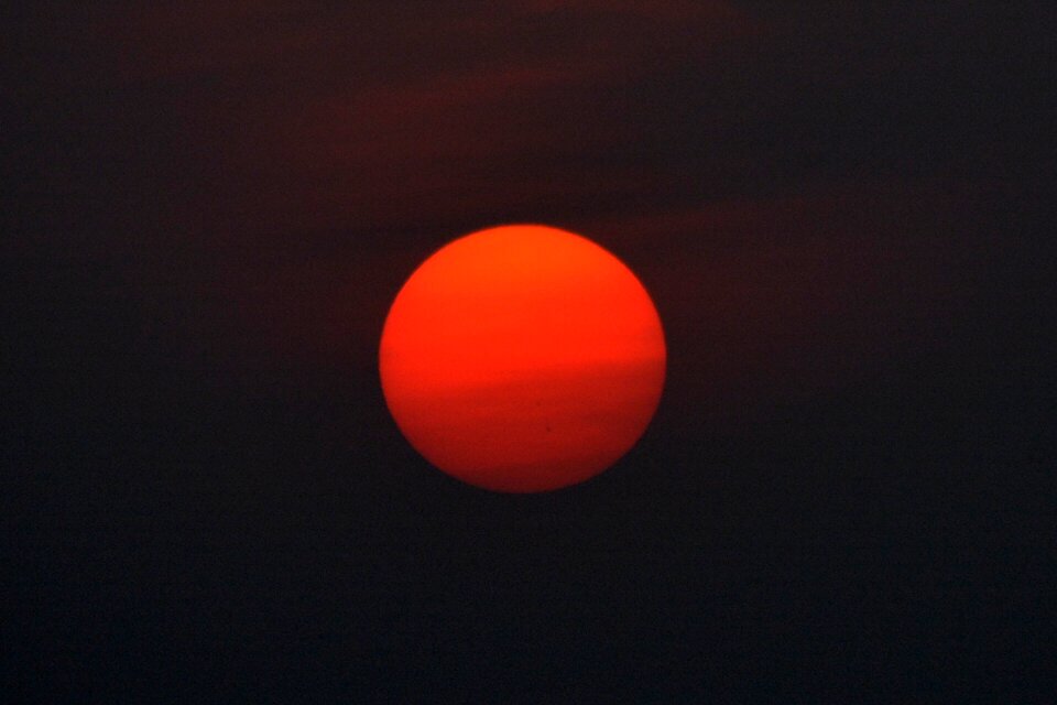 Dusk setting sun afterglow