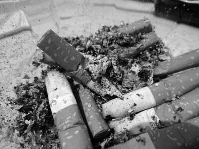 Cigarette ash smoker photo