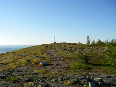 Blue sky russia cross photo