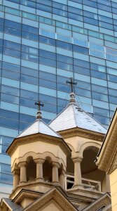 Orthodox church dangerous construction historical monument photo