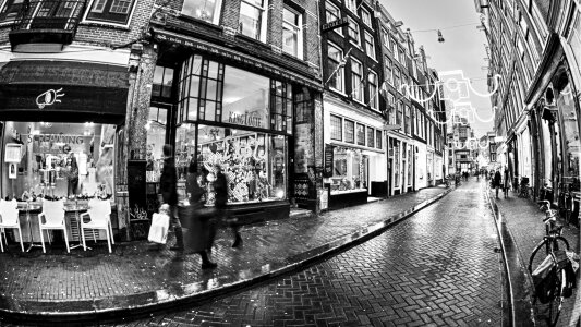 Street movement rain