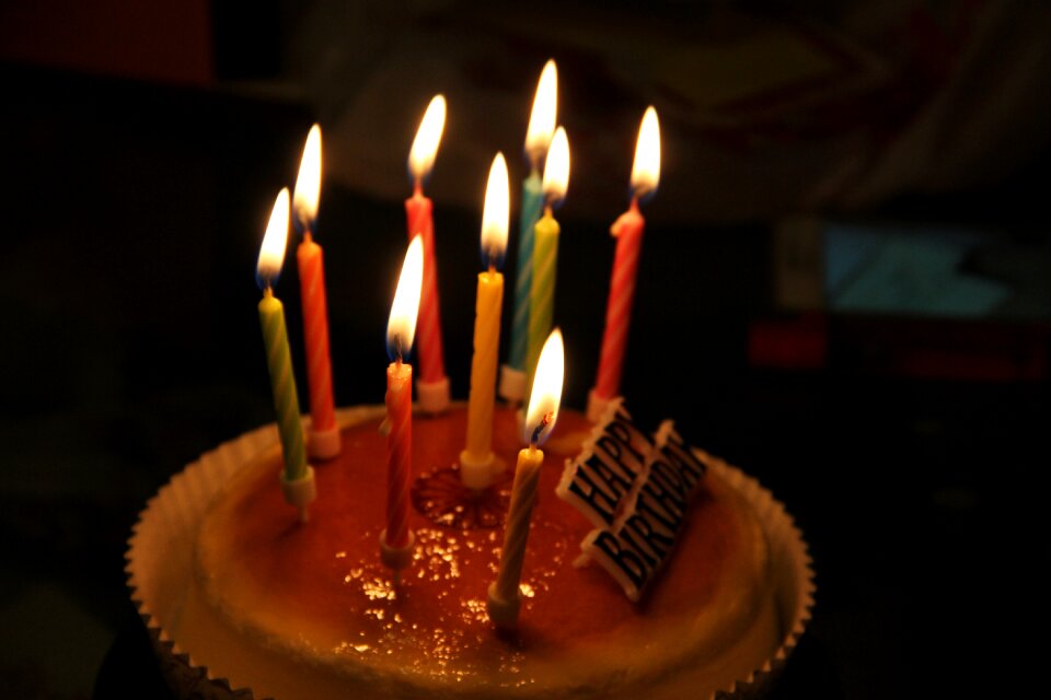 Burning candles flame birthday