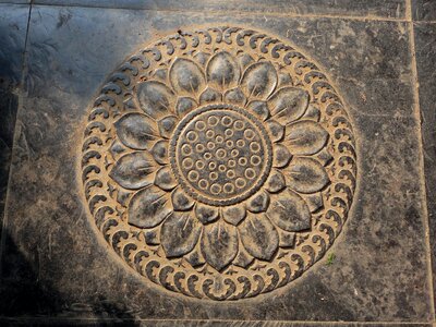 Lotus flower stone mosaic photo