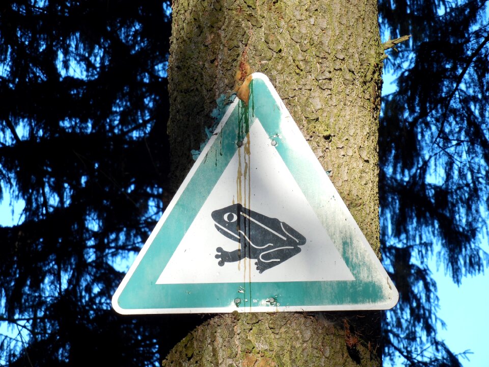 Sign frog area spawning ground