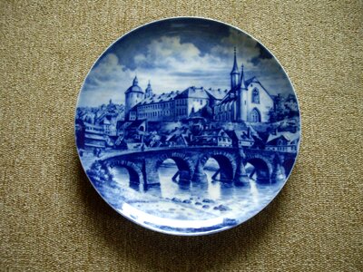 Blue porcelain plate