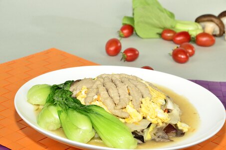 Shiitake mushroom meat soup when the vegetables photo