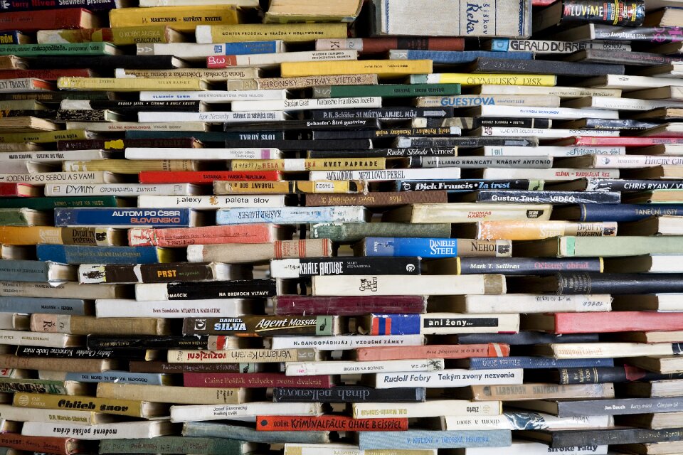 Shelf shelf of books pile