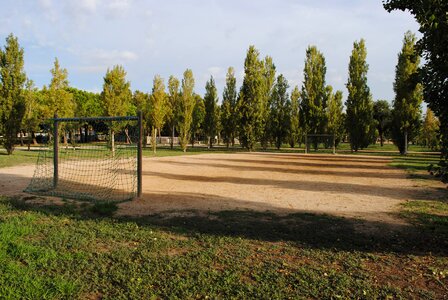 Footbal field open air goal