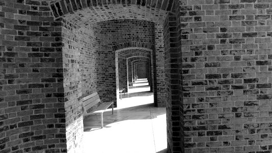 Arcade black and white brick