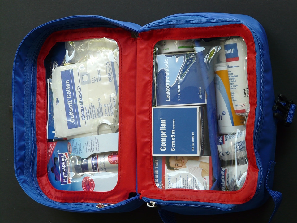 First aid red cross box container